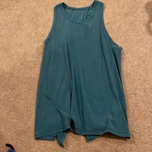 Blue Open Back Tank Top